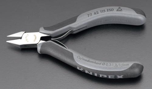 KNIPEX(クニペックス) 115mm 精密用ニッパー(ESDグリップ) 7742115ESD