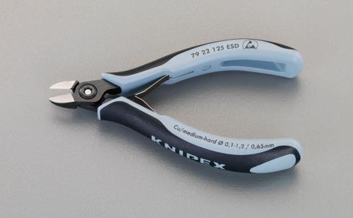KNIPEX(クニペックス) 125mm 精密用ニッパー(ESDグリップ/バネ付) 7922125ESD