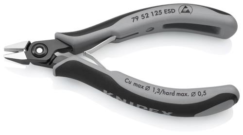 KNIPEX(クニペックス) 125mm 精密用ニッパー(ESDグリップ/バネ付) 7952125ESD