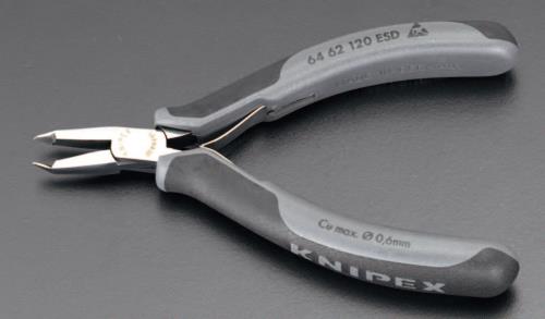 KNIPEX(クニペックス) 120mm 精密用エンドニッパー(ESDグリップ/バネ付) 6462120ESD