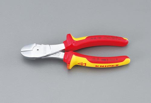 KNIPEX(クニペックス) 160mm 強力型ニッパー・絶縁(グリップ付/メッキ) 7406160
