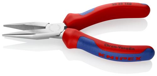 KNIPEX(クニペックス) 140mm ロングノーズプライヤー(グリップ付/メッキ) 3025140