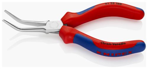 KNIPEX(クニペックス) 160mm ニードルノーズプライヤー(グリップ付/先曲/メッキ) 3125160