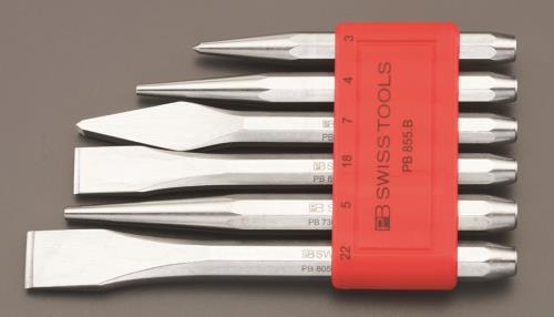 PB SWISS TOOLS(ピービースイスツールズ) 6本組 タガネ・ポンチセット PB855.BCN