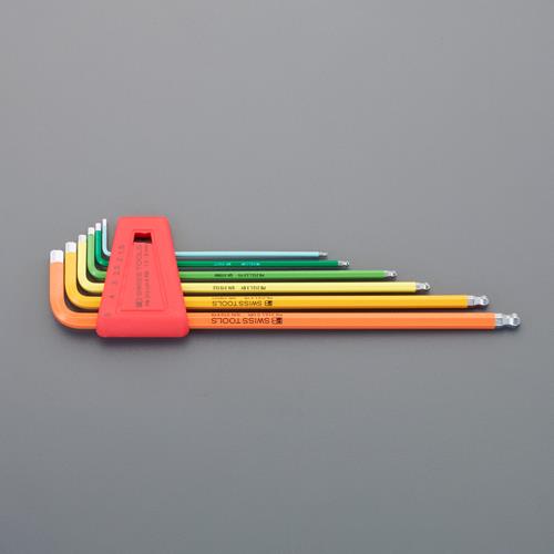 PB SWISS TOOLS(ピービースイスツールズ) 6本組 六角棒レンチ(ボールポイント付・ロング) PB212.LH-5RB
