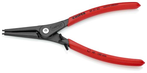 KNIPEX(クニペックス) 40-100mm 軸用スナップリングプライヤー(ストッパー付) 4931A3