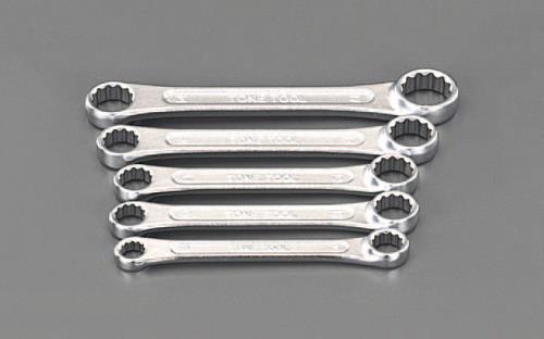 TONE(トネ) 5本組/8-17mm 両口めがねレンチ(ショートサイズ) EA616CB-50