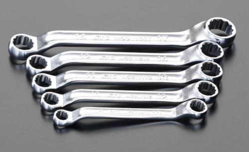 KTC(京都機械工具) 5本組/ 8-17mm 両口めがねレンチ(ショート) TM5S05