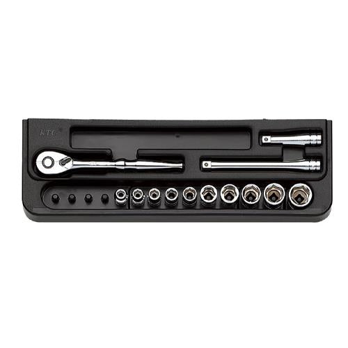 KTC(京都機械工具) 1/4'DR ソケットレンチセット TB210B
