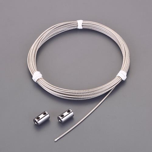 ESCO(エスコ) 3.00mmx 5m/7x7 ワイヤーロープ(ステンレス/クリップ付) EA628SB-81