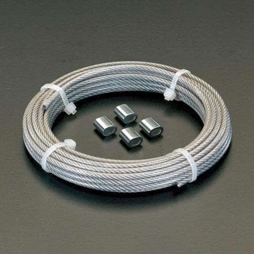 ESCO(エスコ) 2.0/2.5mmx 5m/7x7 ステンレスロープ(ナイロン被覆) EA628SL-21