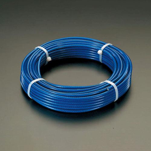 ESCO(エスコ) 5/ 7mmx 10m/6x19 ワイヤーロープ(スチール製・PVCコート) EA628SM-51