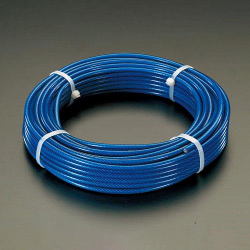 ESCO(エスコ) 5/ 7mmx20m/7x 7 ワイヤーロープ(ステンレス製・PVCコート) EA628SN-52