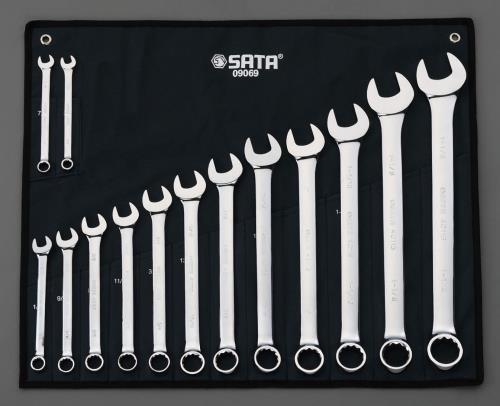 SATA Tools(サタツールズ) 3/8-1・1/4” 14本組 片目片口スパナ 09069