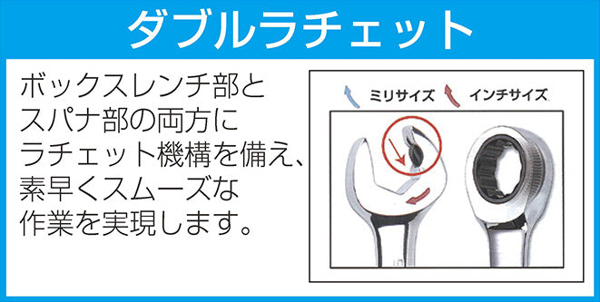 ダブルラチェットコンビネーションスパナ