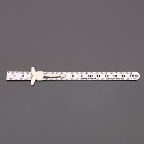 新潟精機 150mm シルバー直尺(クリップ付) SVC-15KD