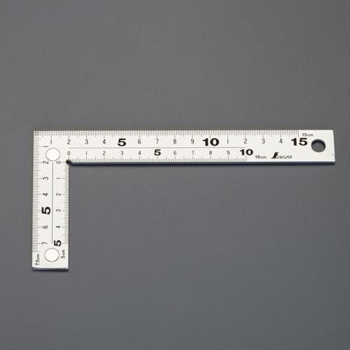 シンワ測定 75x150mm 厚手幅広シルバー曲尺(マグネット付) 10435