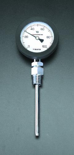 佐藤計量器製作所 0-200℃/150mm バイメタル式温度計 BM-S-75P