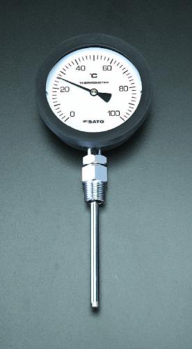 佐藤計量器製作所 0-200℃/ 50mm バイメタル式温度計 BM-S-100P