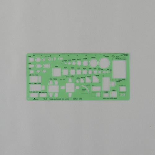 シンワ測定 105x230mm 家具記号定規 66007