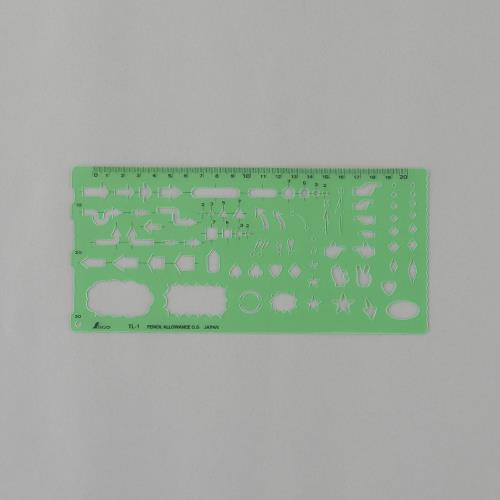 シンワ測定 105x230mm 矢線記号定規 66029