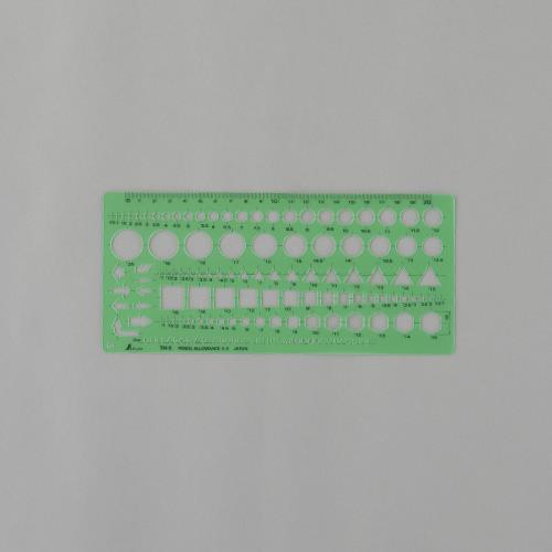 シンワ測定 105x230mm 一般記号定規 66025