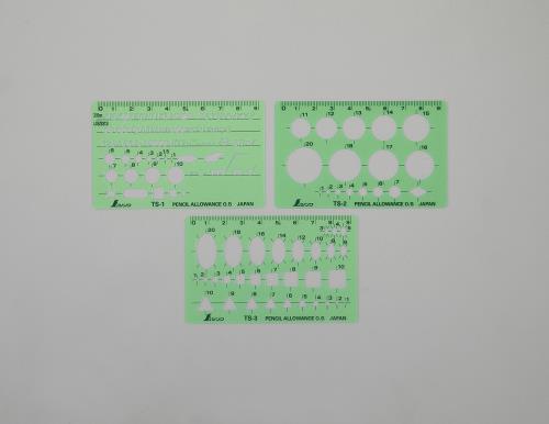 シンワ測定 60x 97mm 英数字・一般記号定規セット(3枚) 66034