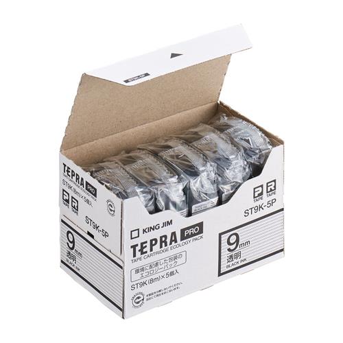キングジム(KINGJIM) 9mm テープカセット(テプラ用/5個)透明 ST9K-5P