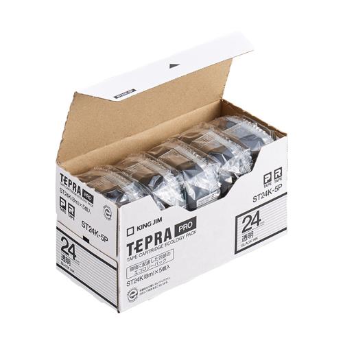 キングジム(KINGJIM) 24mm テープカセット(テプラ用/5個)透明 ST24K-5P