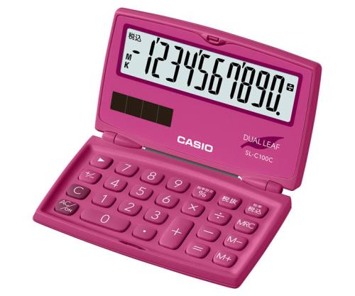 カシオ(CASIO) 10桁 手帳型計算機(ピンク) SL-C100C