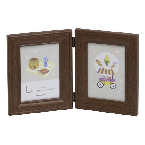 ナカバヤシ L判+L判 ツインフォトフレーム フ-TWSW-101-BR
