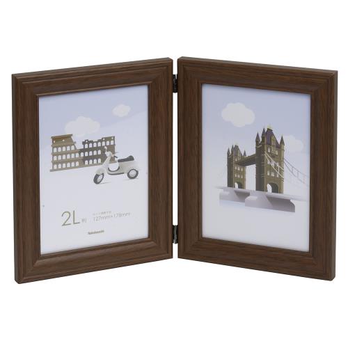 ナカバヤシ 2L判+2L判 ツインフォトフレーム フ-TWSW-301-BR