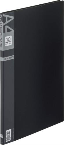ライオン事務器(LION) A4/S型 クリアーブック(10枚/黒) 14354