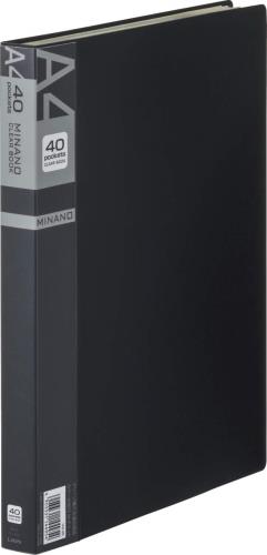ライオン事務器(LION) A4/S型 クリアーブック(40枚/黒) 14364