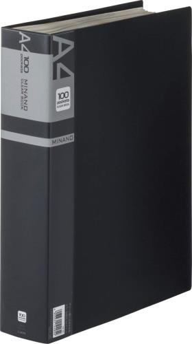 ライオン事務器(LION) A4/S型 クリアーブック(100枚/黒) 14376