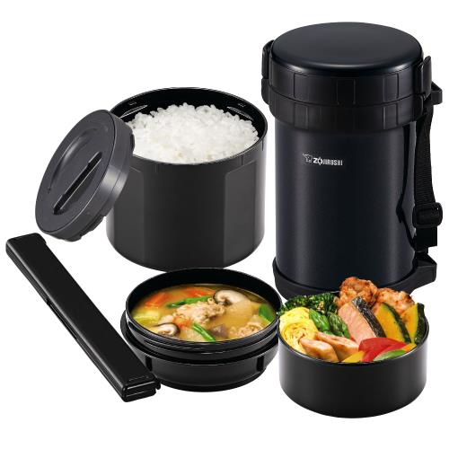 象印マホービン(ZOJIRUSHI) 790+400+280ml ランチジャー(黒/ステンレス製) SL-XE20
