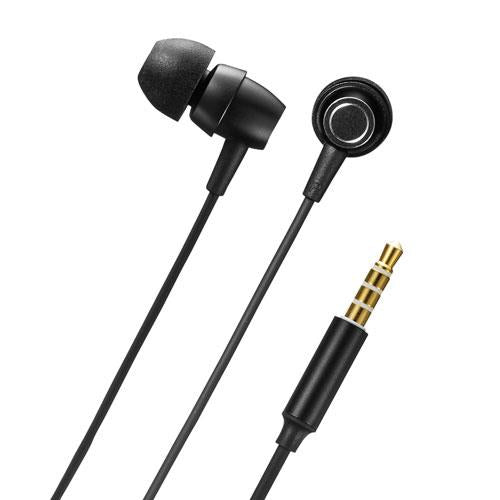 サンワサプライ 1.2m ステレオイヤホン(マイク/音量調整付) MM-HS707BK