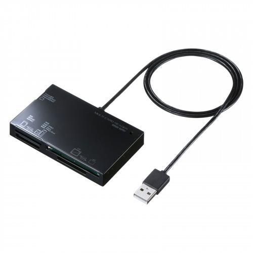 サンワサプライ USB2.0 カードリーダー(マルチタイプ/ロングケーブル) ADR-ML19BKN