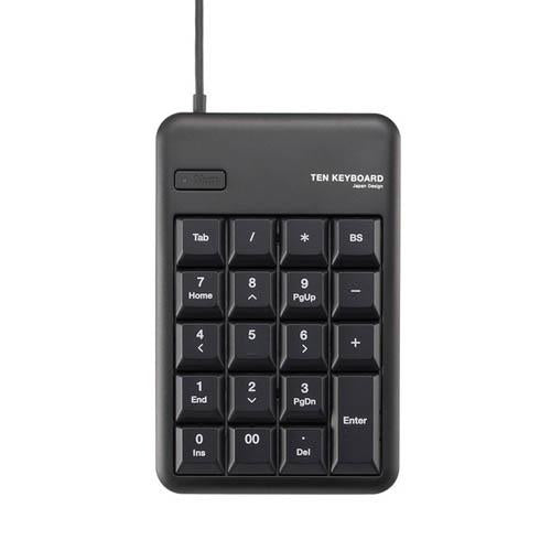 エレコム(ELECOM) USB2.0/2ポート ハブ付テンキーボード(ブラック) TK-TCM012BK