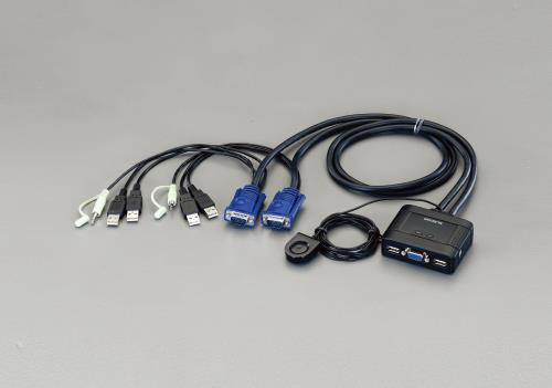 エレコム(ELECOM) USBポート付 パソコン切替器 KVM-KUS