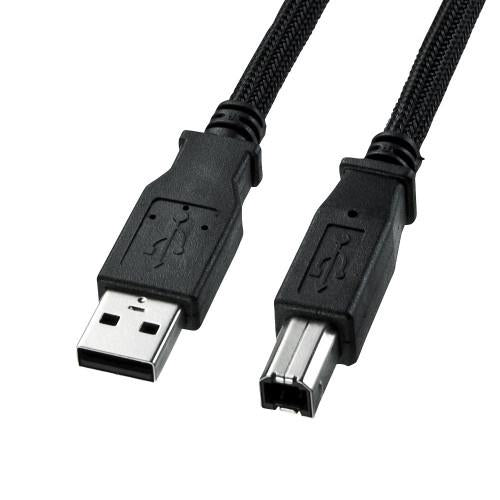 サンワサプライ 3.0m USBケーブル(A-B/2.0対応/ナイロンメッシュ) KU20-NM30K2