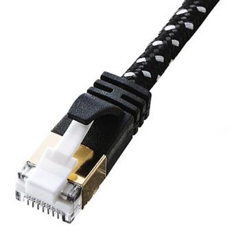 サンワサプライ 2 m スリムLANケーブル(カテゴリー7準拠) KB-T7ME-02BKW