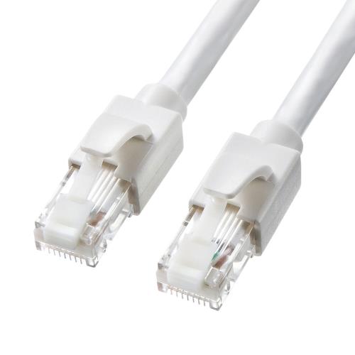 サンワサプライ 0.5m LANケーブル(CAT6/10Gbイーサネット対応/白) KB-T6ATS-005W