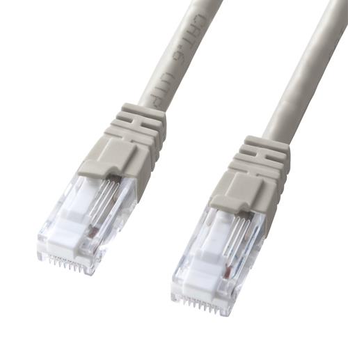 サンワサプライ 15 m LANケーブル(CAT6/つめ折れ防止/ライトグレー) KB-T6TS-15N
