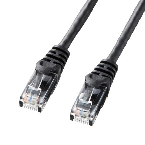 サンワサプライ 0.5m LANケーブル(CAT6/エコパッケージ/ブラック) LA-Y6-005BK