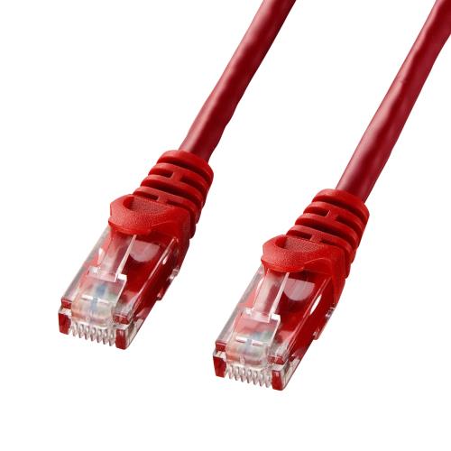 サンワサプライ 2 m LANケーブル(CAT6/エコパッケージ/レッド) LA-Y6-02R