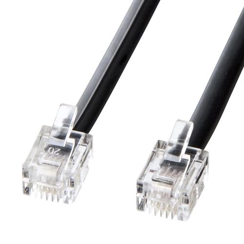 サンワサプライ 3m モジュラーコード(6極4芯/ブラック) TEL-N1-3BKN2