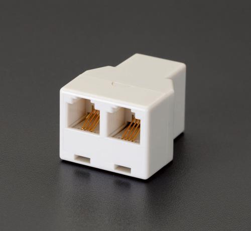 ミヨシ モジュラーコード2分配アダプター(6極4芯) DA-41/WH