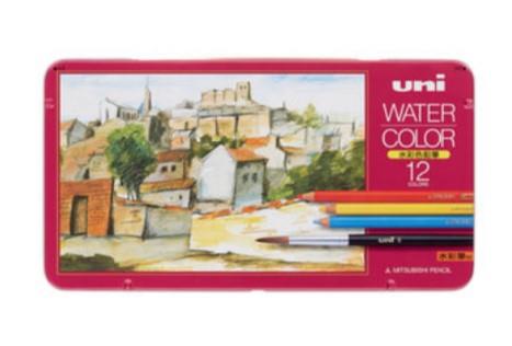 三菱鉛筆(uni) 12色 水彩色鉛筆セット UWC12C