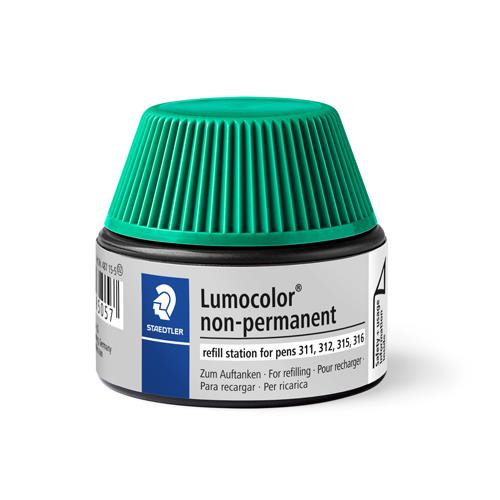 ステッドラー(STAEDTLER) 15ml 水性用補充インク(ルモカラー用/緑) 487 15-5
